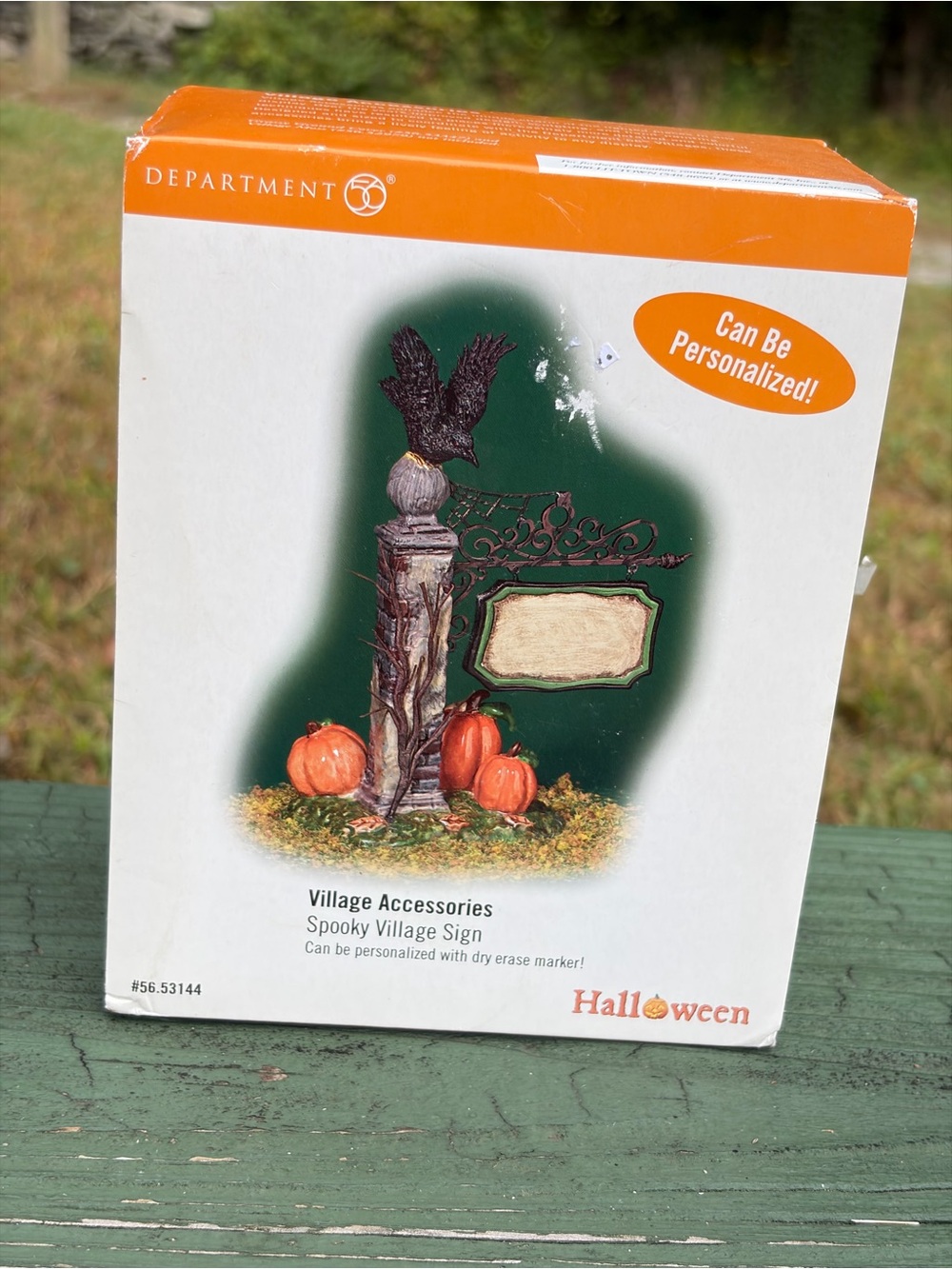 Retired Department 56 Spooky Village Sign accessory (Item #56.53144) NIB